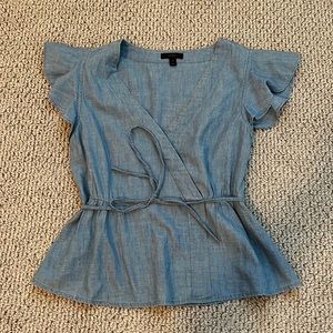 J. Crew Denim Wrap Top - Size 6